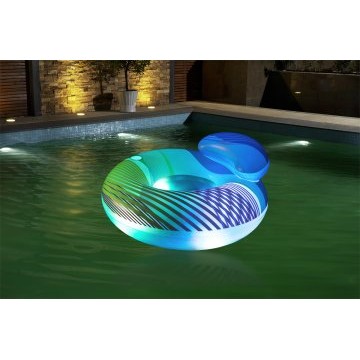 Bouée + dossier + lumière LED Swim Brigh 118x117cm