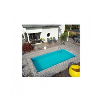 Piscine Bois rect AZURA 300X430 H1.26m Liner bleu