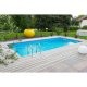 Piscine Bois rect AZURA 350X505 1.26m Liner beige