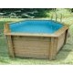 Piscine Bois ovale AZURA Ø410 H120 Liner bleu+BAB