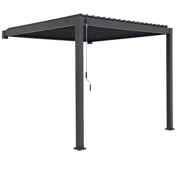 Pergola BIOCLIMATIQUE adosse OMBREA 3X3.6 ANTHRA